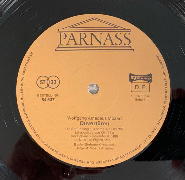 Cover zu Wolfgang Amadeus Mozart / Basler Sinfonie-Orchester, Moshe Atzmon - Ouvertüren | Vinyl | Classical | Switzerland