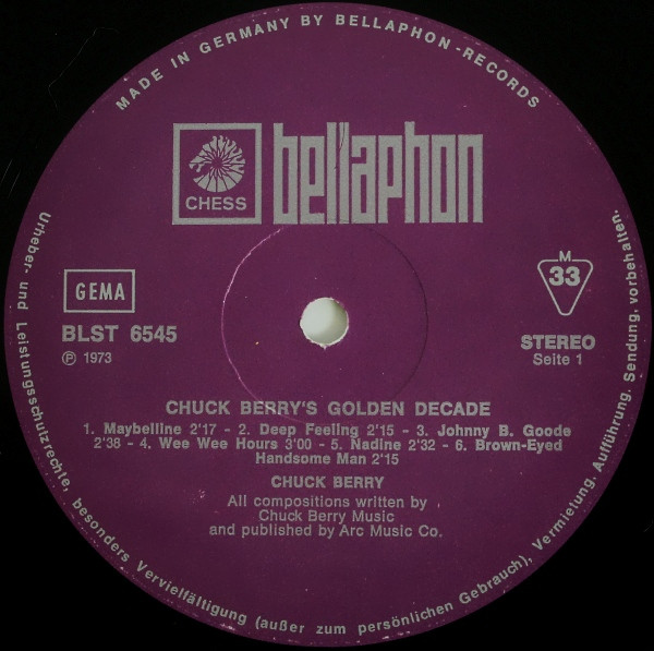 Cover zu Chuck Berry - Chuck Berry's Golden Decade 1955-1965 | 1973 | Vinyl | Rock | Germany Schallplatten Ankauf