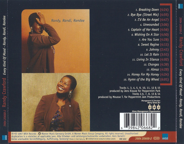 Cover zu Randy Crawford - Every Kind Of Mood - Randy, Randi, Randee | 1997 | Vinyl | Electronic, Funk / Soul | Europe