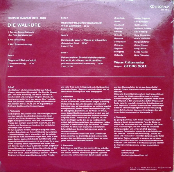 Cover zu Richard Wagner - Wiener Philharmoniker - Georg Solti - Die Walküre / Akt 2 & 3 | Vinyl | Classical | Germany