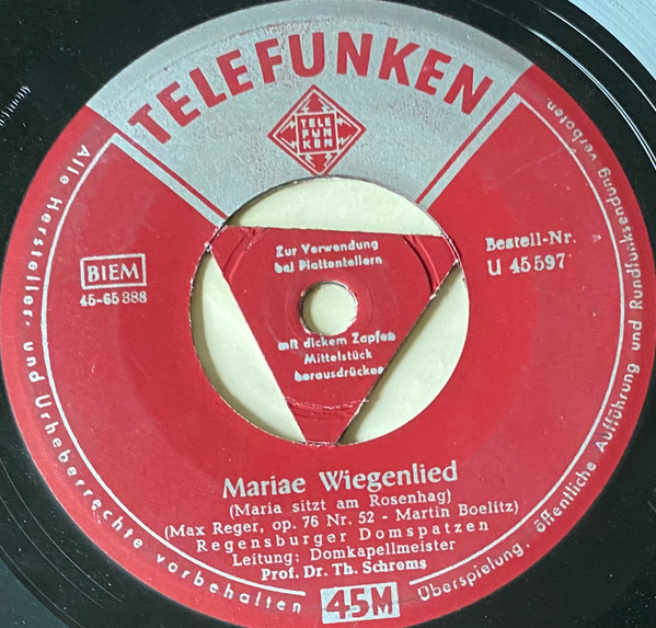 Cover zu Regensburger Domspatzen - Schlafe, Mein Prinzchen, Schlaf Ein / Mariae Wiegenlied (Maria Sitzt Am Rosenhag) | Vinyl | Classical | Germany