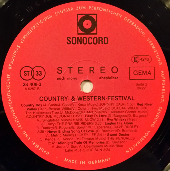 Cover zu Various - Country & Western Festival | 1981 | Vinyl | Folk, World, & Country | Germany