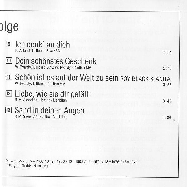 Cover zu Roy Black - Meine Schönsten Erfolge | 1996 | Vinyl | Pop | Germany Schallplatten Ankauf