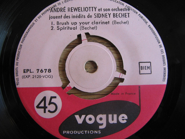Cover zu André Réwéliotty Et Son Orchestre - Jouent Des Inédits De Sidney Bechet | 1960 | Vinyl | Jazz | France