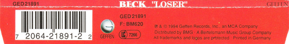 Cover zu Beck - Loser | 1994 | Vinyl | Rock | Europe Schallplatten Ankauf