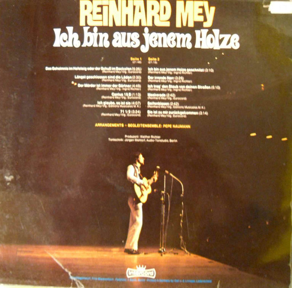 Cover zu Reinhard Mey - Ich Bin Aus Jenem Holze | Vinyl | Folk, World, & Country, Pop | Germany