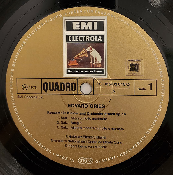 Cover zu Sviatoslav Richter - Edvard Grieg / Robert Schumann . Orchestre National De L'Opéra De Monte-Carlo . Lovro Von Matacic - Klavierkonzerte | 1975 | Vinyl | Classical | Germany