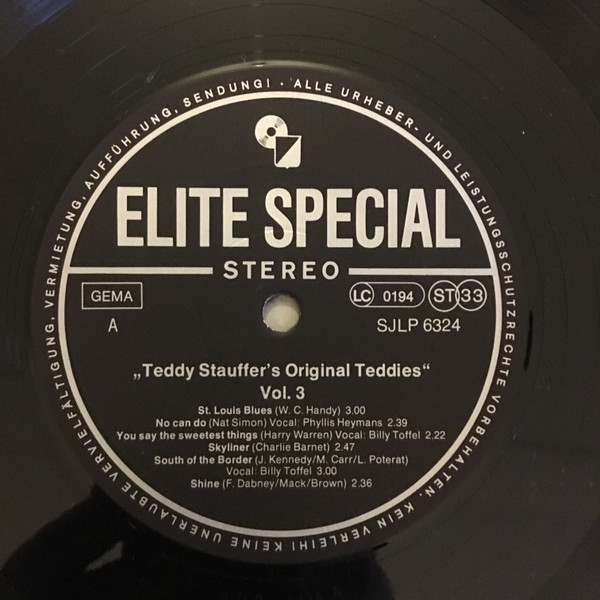 Cover zu Teddy Stauffer Und Seine Original Teddies - Original Recordings Made in 1940/47 Vol. 3 | Vinyl | Jazz | Germany Schallplatten Ankauf