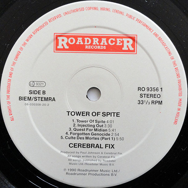 Cover zu Cerebral Fix - Tower Of Spite | 1990 | Vinyl | Rock | Europe