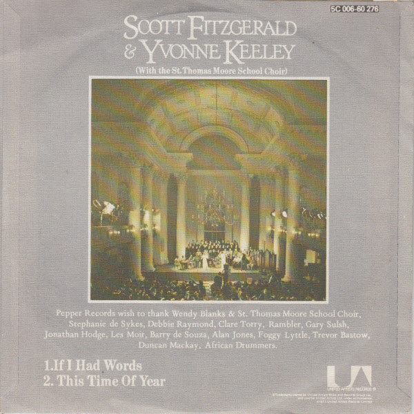 Cover zu Scott Fitzgerald & Yvonne Keeley With The St. Thomas Moore School Choir - If I Had Words | 1977 | Vinyl | Reggae, Pop | Netherlands Schallplatten Ankauf