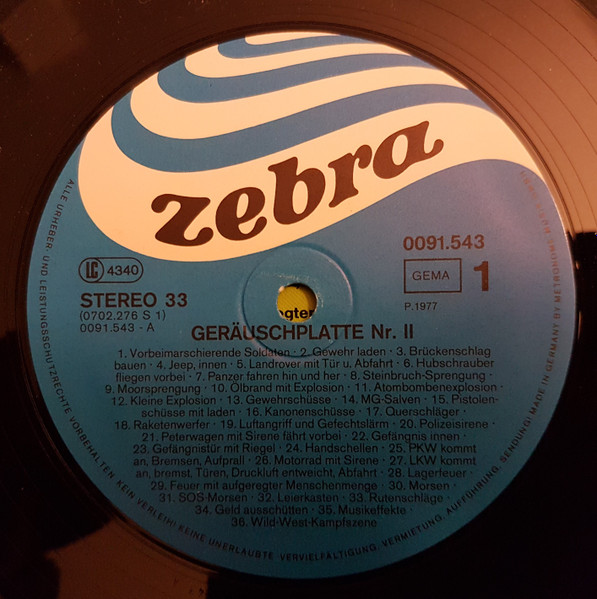 Cover zu Zebra Studios - 64 Geräusche in Stereo Folge 2 aus Stadt und Land | 1977 | Vinyl | Non-Music | Germany