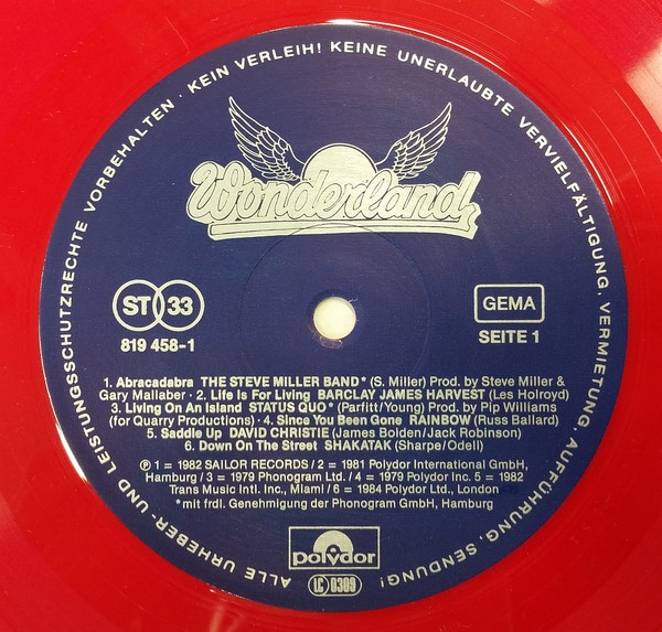 Cover zu Various - Wonderland | 1986 | Vinyl | Rock, Pop | Germany Schallplatten Ankauf