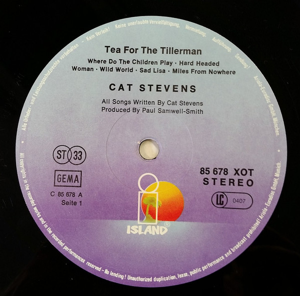 Cover zu Cat Stevens - Tea For The Tillerman | Vinyl | Rock | Germany Schallplatten Ankauf