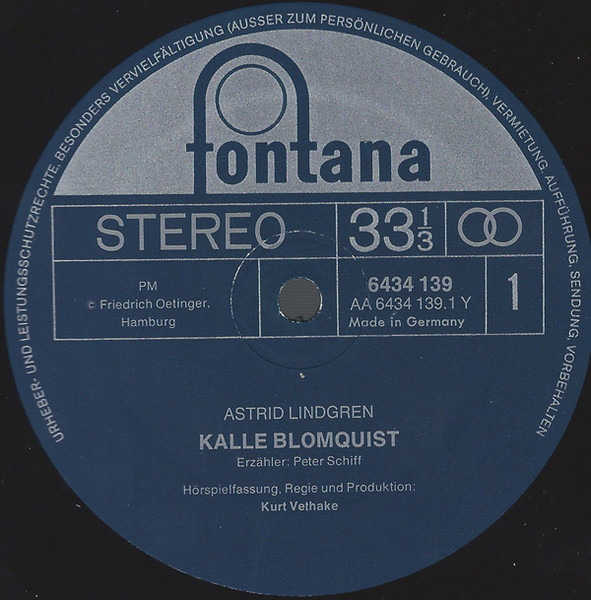 Cover zu Astrid Lindgren - Kalle Blomquist | 1972 | Vinyl | Non-Music, Children's | Germany Schallplatten Ankauf