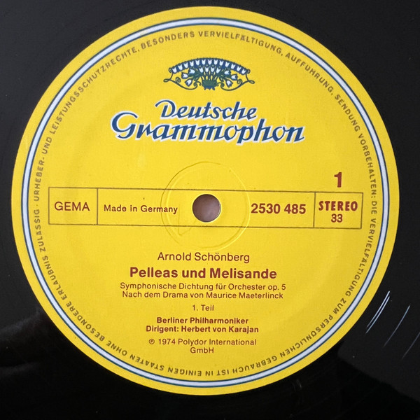 Cover zu Arnold Schoenberg – Berliner Philharmoniker, Herbert von Karajan - Pelleas Und Melisande | 1974 | Vinyl | Classical | Germany Schallplatten Ankauf