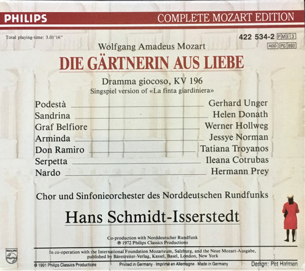 Cover zu Wolfgang Amadeus Mozart - Die Gärtnerin Aus Liebe | 1991 | Vinyl | Classical | Europe Schallplatten Ankauf