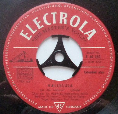 Cover zu Chor Der St. Hedwigs-Kathedrale Berlin / Karl Forster / Georg Friedrich Händel / Ludwig van Beethoven / Berliner Philharmoniker / Wolfgang Meyer (2) - Halleluja / Die Himmel Rühmen Des Ewige Schallplatten Ankauf