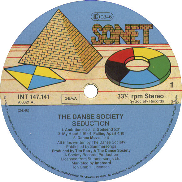Cover zu The Danse Society - Seduction | 1983 | Vinyl, LP, Album | Electronic, Rock | Germany
