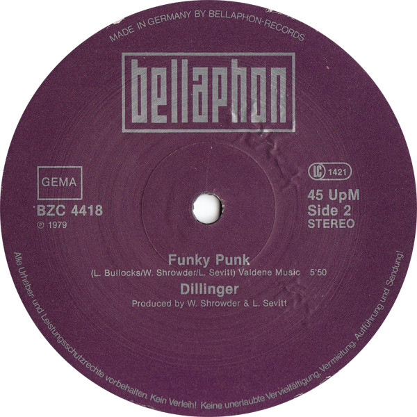 Cover zu Dillinger - Cocaine In My Brain / Funky Punk | 1979 | Vinyl | Reggae, Funk / Soul | Germany