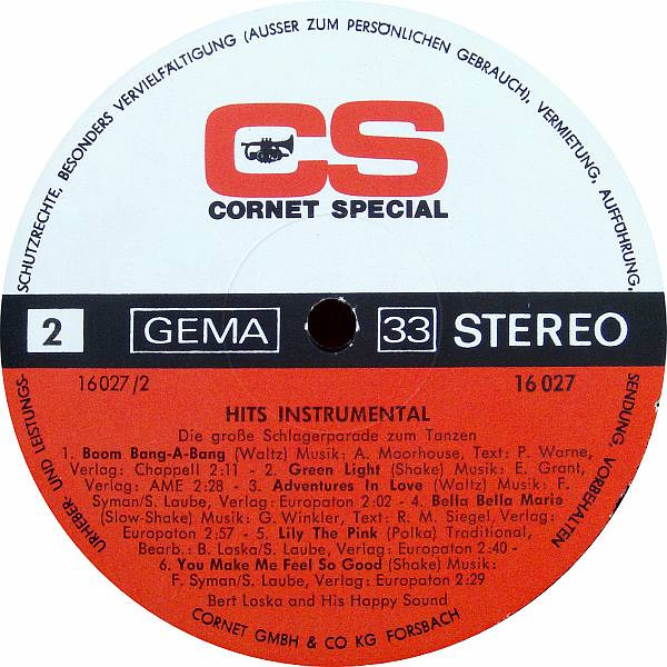 Cover zu Bert Loska And His Happy Sound - Hits Instrumental - Die Grosse Schlagerparade Zum Tanzen | 1969 | Vinyl | Pop, Folk, World, & Country | Germany Schallplatten Ankauf
