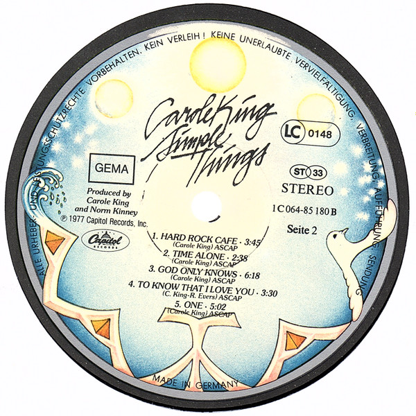 Cover zu Carole King - Simple Things | 1977 | Vinyl | Rock | Germany