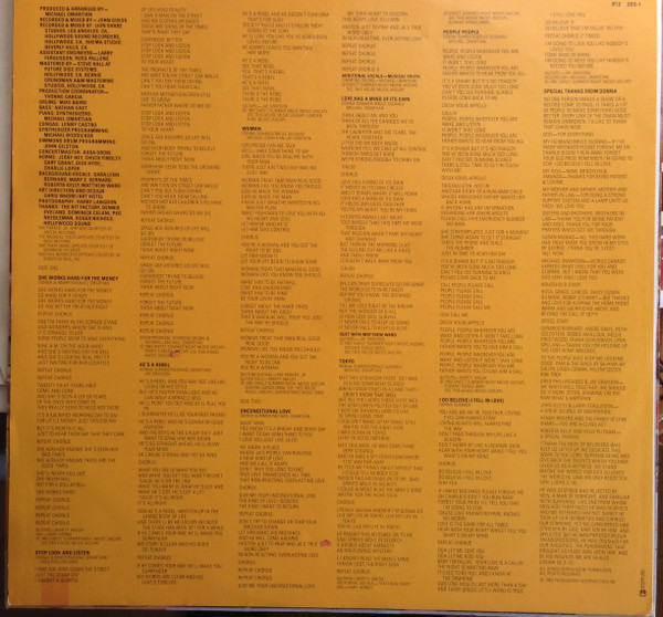 Cover zu Donna Summer - She Works Hard For The Money | 1983 | Vinyl, LP, Album | Electronic, Rock, Pop | France Schallplatten Ankauf