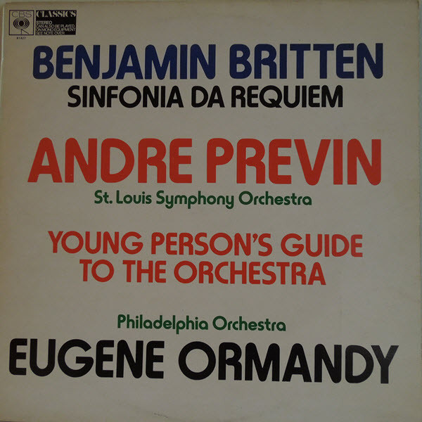 Cover zu Benjamin Britten, André Previn, Eugene Ormandy - Sinfonia Da Requiem / Young Person's Guide To The Orchestra | 1974 | Vinyl | Classical | UK