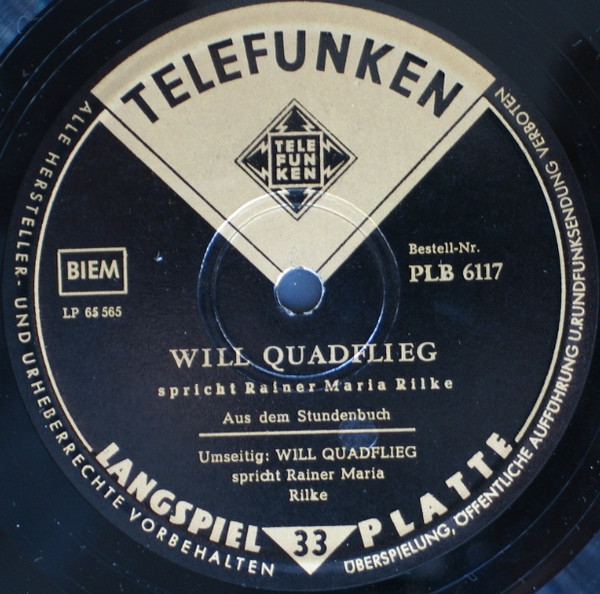 Cover zu Rainer Maria Rilke ,Sprecher: Will Quadflieg - Wort Und Stimme | Vinyl | Non-Music | Germany