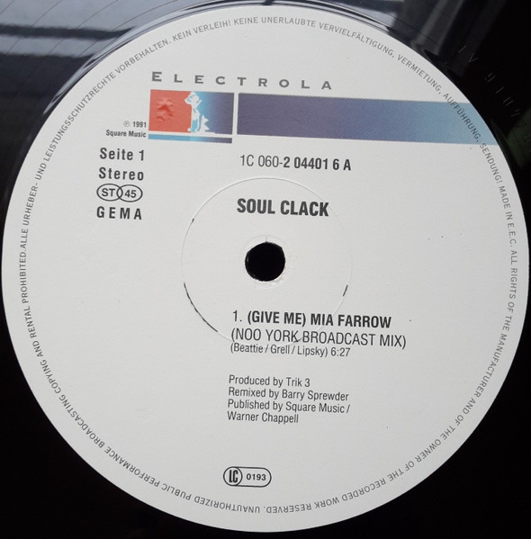 Cover zu The Soul Clack - Give Me Mia Farrow | 1991 | Vinyl | Electronic | Germany Schallplatten Ankauf