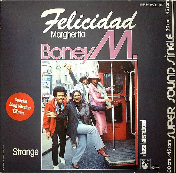 Cover zu Boney M. - Felicidad (Margherita) | 1980 | Vinyl | Electronic, Funk / Soul | Germany Schallplatten Ankauf