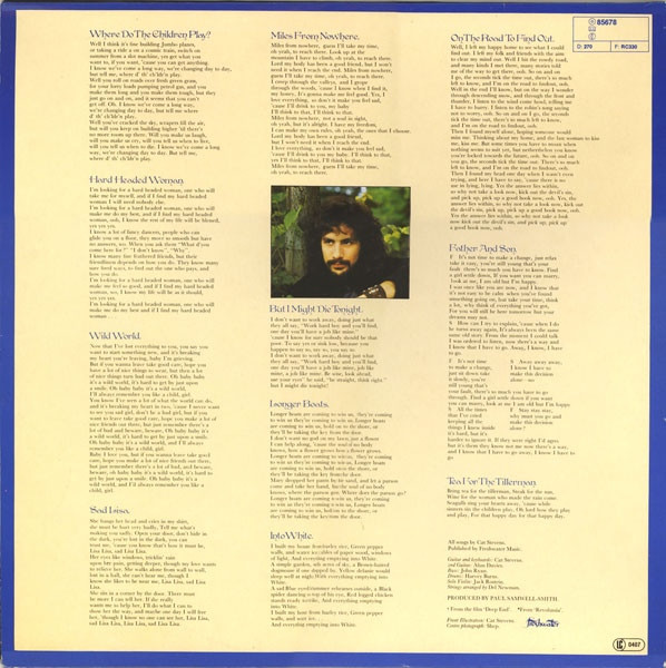 Cover zu Cat Stevens - Tea For The Tillerman | Vinyl | Rock | Germany