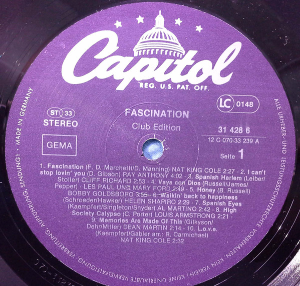 Cover zu Various - Fascination - 20 Songs Die Die Welt Eroberten | 1980 | Vinyl | Jazz, Rock, Blues, Pop, Folk, World, & Country | Germany