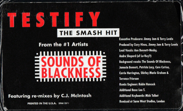 Cover zu Sounds Of Blackness - Testify | 1991 | Vinyl | Electronic, Funk / Soul | US Schallplatten Ankauf