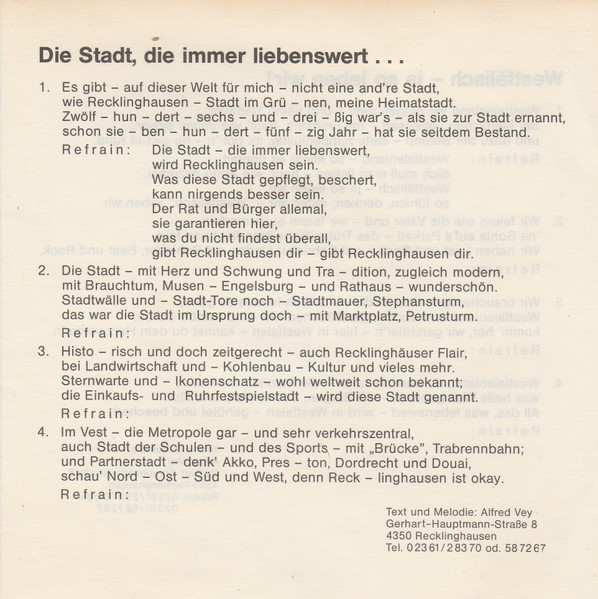 Cover zu Die Razzipuzzis - Die Razzipuzzis Zum Stadtjubiläum 1986 | 1985 | Vinyl | Pop | Germany