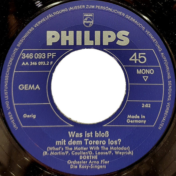 Cover zu Dorthe Kollo - Sind Sie Der Graf Von Luxemburg? / Was Ist Bloß Mit Dem Torero Los? | 1968 | Vinyl, 7