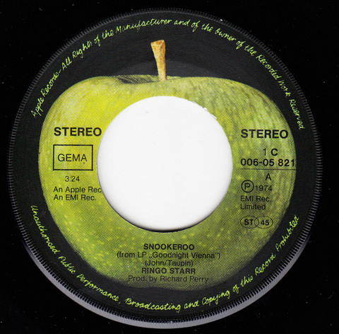 Cover zu Ringo Starr - Snookeroo | 1975 | Vinyl | Rock, Pop | Germany Schallplatten Ankauf