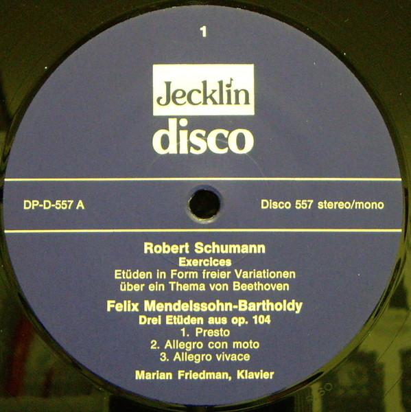 Cover zu Robert Schumann, Felix Mendelssohn-Bartholdy, Carl Maria von Weber, Frédéric Chopin, Marian Friedman - Romantische Etüden Und Variationen Für Klavier | Vinyl | Classical | Switzerland
