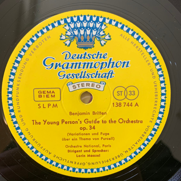 Cover zu Benjamin Britten · Sergei Prokofiev - Orchestre National De France, Lorin Maazel - The Young Person's Guide To The Orchestra · Peter Und Der Wolf | 1964 | Vinyl | Classical, Children's | Germany