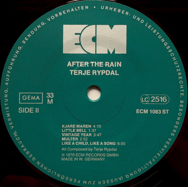 Cover zu Terje Rypdal - After The Rain | 1976 | Vinyl | Jazz | Germany