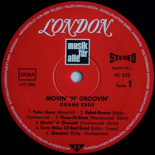 Cover zu Duane Eddy - Movin' 'N' Groovin' | 1970 | Vinyl | Rock | Germany