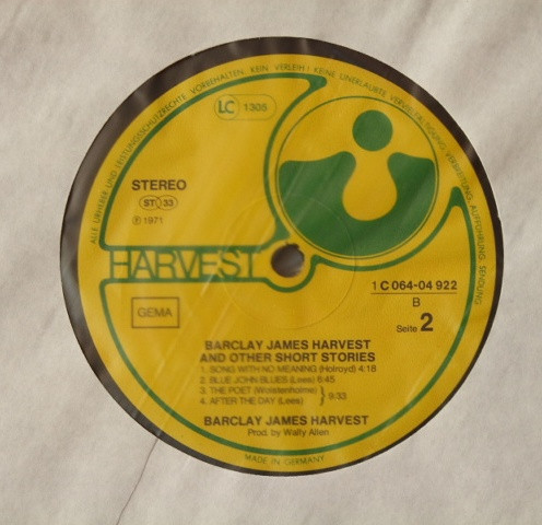Cover zu Barclay James Harvest - Barclay James Harvest And Other Short Stories | Vinyl | Rock | Germany