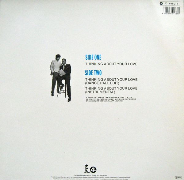 Cover zu Skipworth & Turner - Thinking About Your Love | 1985 | Vinyl | Electronic, Funk / Soul | Europe Schallplatten Ankauf