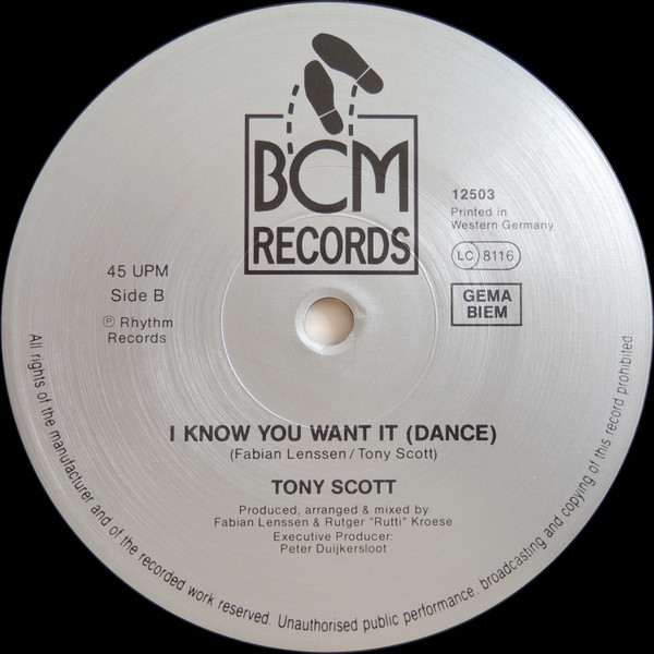 Cover zu Tony Scott - Megamix / I Know You Want It | 1990 | Vinyl | Electronic | Germany