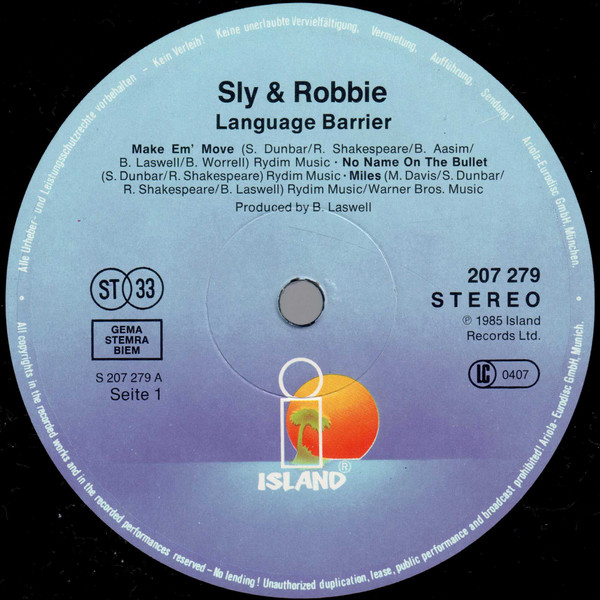 Cover zu Sly & Robbie - Language Barrier | Vinyl | Electronic, Jazz | Europe Schallplatten Ankauf