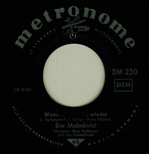 Cover zu Siw Malmkvist - Danke Für Die Blumen / Wann Kommst Du Wieder | 1961 | Vinyl | Pop | Germany