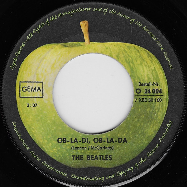 Cover zu The Beatles - Ob-La-Di, Ob-La-Da / While My Guitar Gently Weeps | 1969 | Vinyl | Rock | Germany Schallplatten Ankauf