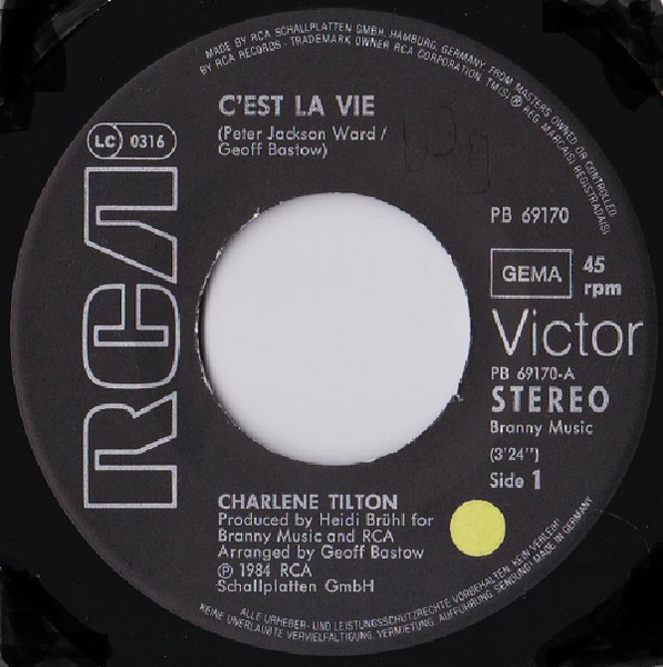 Cover zu Charlene Tilton - C'est La Vie | 1984 | Vinyl, 45 RPM, 7