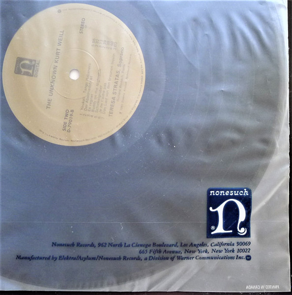 Cover zu Teresa Stratas, Kurt Weill - The Unknown Kurt Weill | 1981 | Vinyl | Classical, Stage & Screen | US