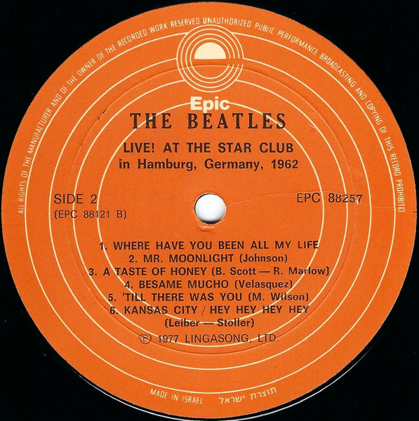 Cover zu The Beatles - Live! At The Star Club In Hamburg, Germany; 1962 | 1977 | Vinyl | Rock, Blues, Pop | Israel