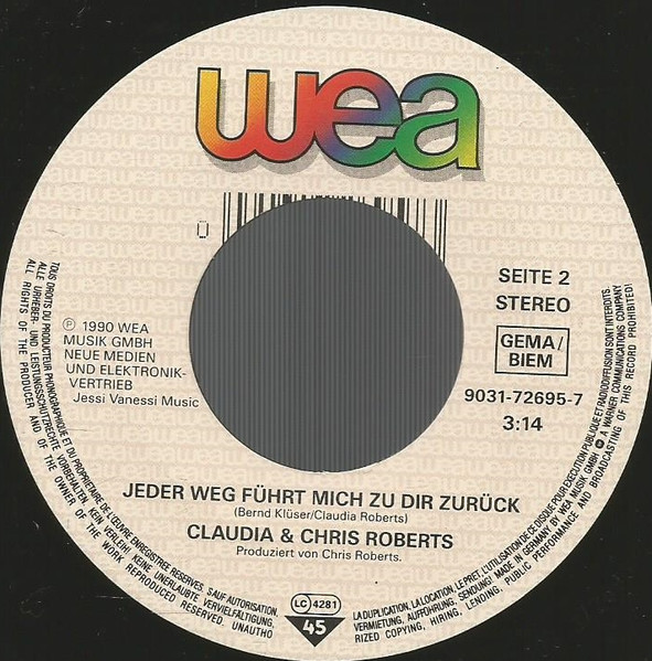 Cover zu Claudia & Chris Roberts - Ich Vermiss' Dich | 1990 | Vinyl | Pop | Germany